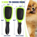 Dog & Cat Brush & Comb Pet Grooming Set - Double Side (Small) - Ultimate Deshedding Tool - Lice and Flea Removing - Perfect Groomer'S Tools - Strong Grip and Soft Bristles