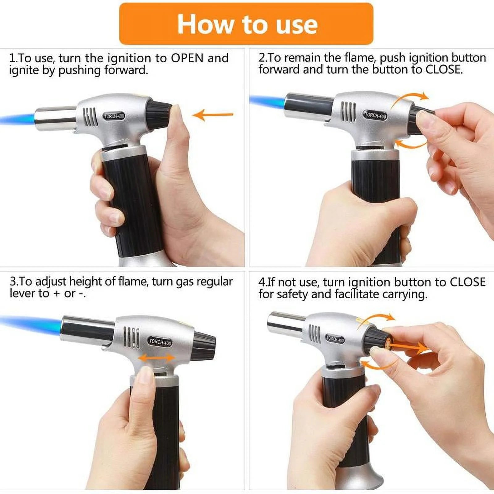 Culinary Torch – Kitchen Torch for Creme Brulee, Cooking & Baking