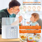 Baby Bottle Warmer, 9-In-1 Fast Baby Food Heater & Defrost, Double Bottle Warmer with Appointment &Timer, Bpa-Free, Accurate Temperature Control for Breastmilk & Formula, LCD Display