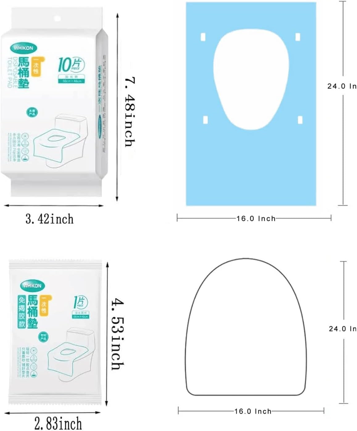 Toilet Seat Covers Disposable, Waterproof Individually Wrapped Large Portable Potty Seat Covers for Kids Potty Training, Road Trip and Public Restrooms