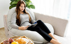 Pregnancy Pillow for Sleeping, Maternity Pillow with Jersey Cotton Cover,C Shaped Body Pillow for Pregnant Women(Grey Jersey)