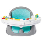 Music & Lights 3-In-1 Discovery Seat & Booster, Toddler Booster Seat for Dining Table or Kitchen Chair, Baby Activity Center & Snack Tray, Teal
