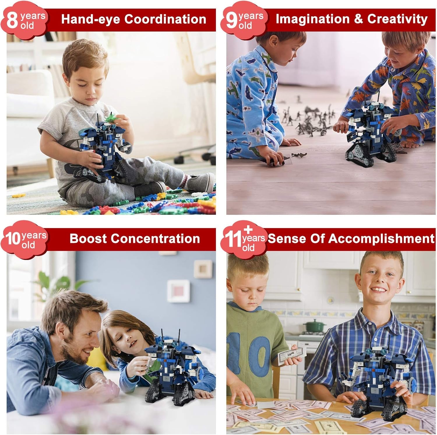 Robot Building Kit for Kids - STEM Remote&App Controlled Robot Science Erector Kits Blocks Birthday Gift Learning Education Activities Toys for Kids Ages 6+ Boys Girls