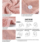 Microfiber Hair Towel Turban Wrap for Women 2 Pack Quick Dry Towels for Hair (Blue+Pink)