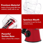 Rotary Mandoline Slicer, 3-In-1 Vegetable and Cheese Grater, Red, ABS Material, Easy to Clean and Store