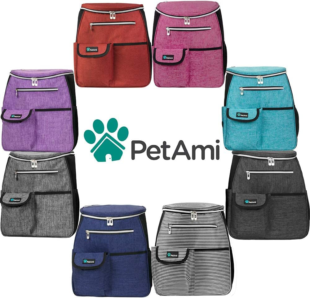 Dog Travel Bag Backpack, Airline Approved Dog Bags for Traveling, Puppy Diaper Bag Supplies, Pet Camping Essentials Hiking Accessories Dog Mom Gift, Food Container, Collapsible Bowls, Teal Blue