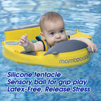 Upgraded Baby Float Non-Inflatable baby Swim Ring, Infant Soft Solid Swimming Trainer, Baby Pool Float with Removable UPF 50+ UV Sun Protection Canopy (Pink Ladybug)