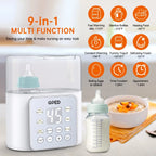 Baby Bottle Warmer, 9-In-1 Fast Baby Food Heater & Defrost, Double Bottle Warmer with Appointment &Timer, Bpa-Free, Accurate Temperature Control for Breastmilk & Formula, LCD Display
