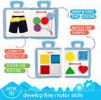 Montessori Fabric Quiet Book for Toddlers - Busy Book with Touch, Feel and Learn Activities for Boys and Girls - Portable Sensory Book, Keeping Kids Busy-Zippered Educational Toy for Travel
