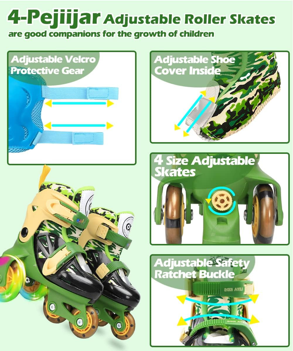 Kids Quad Roller Skate,Roller Skates for Girls Boys,3-Point Balance Roller Shoes for Beginners