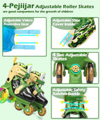 Kids Quad Roller Skate,Roller Skates for Girls Boys,3-Point Balance Roller Shoes for Beginners
