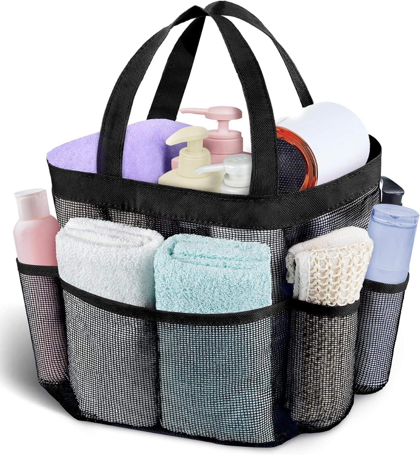 Mesh Shower Caddy Portable, Quick Dry Hanging Shower Tote Bag for College Dorm Room Essentials, Large Capacity Shower Caddy Dorm for Bathroom Gym Swimming