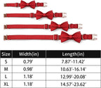 Dog Bowtie Collars Personalized Metal Buckle,Dog Collar Heavy Duty for Large/Medium/Small Size Dogs&Cats Male/Female,Waterproof (Red, L)