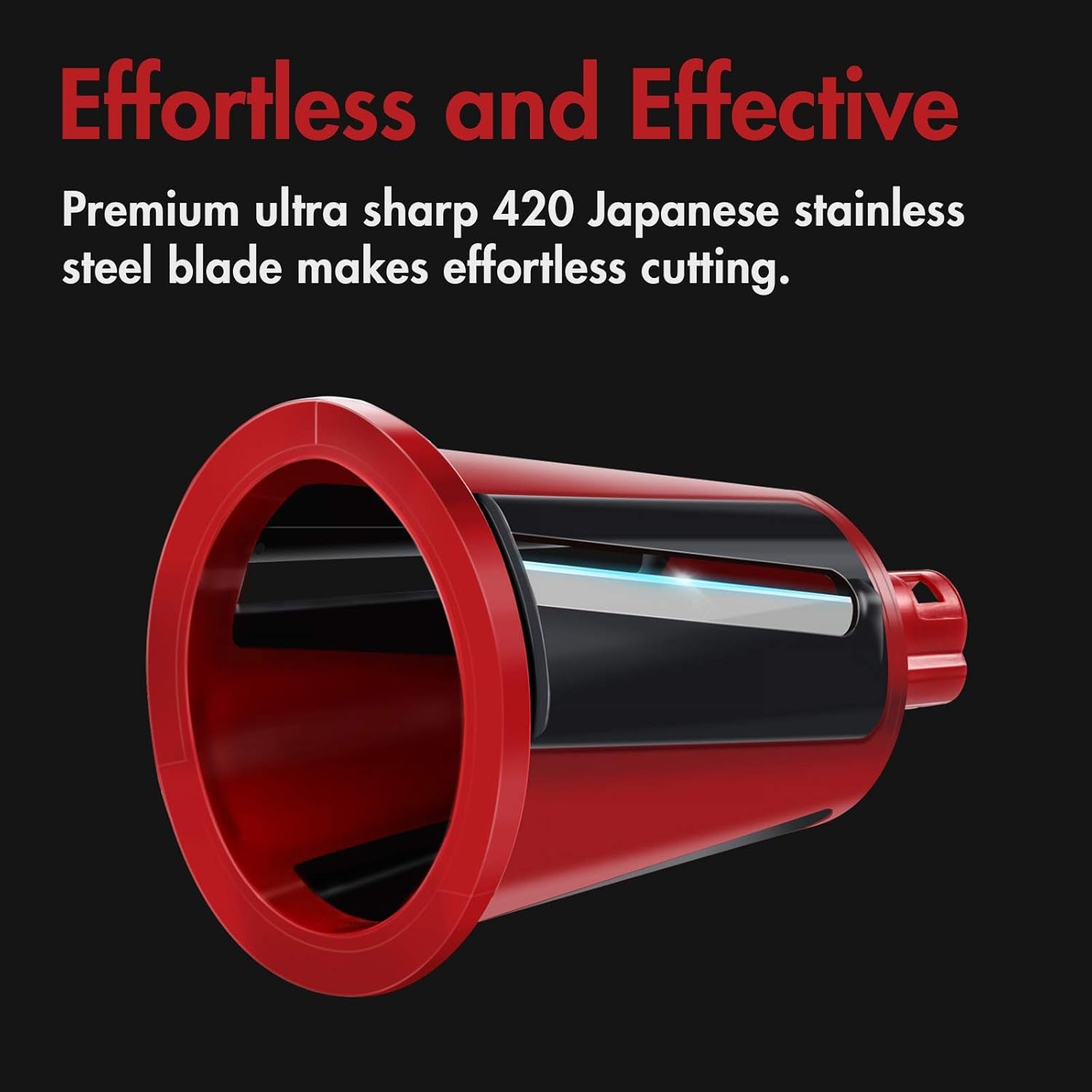 Rotary Mandoline Slicer, 3-In-1 Vegetable and Cheese Grater, Red, ABS Material, Easy to Clean and Store