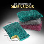 Sponges for Kitchen (30 Pcs Pack) - Non Scratch Scrubbers for Cleaning Dishes - Best Dish Sponge Scrub Pads for Dishwashing & Washing - Household Scrubber Supplies & Tool for Pots, Pans, Sink