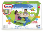 Outdoor Portable Kids Picnic Table with Umbrella, Blue Green, Ages 2+