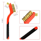 Wire Brush Set - 3PCS Brass/Stainless Steel/Nylon Bristles,Rust Remover Brass Brush, Wire Brushes for Paint and Stain, 7 Inches,Wire Brush Tool Rust Remover for Metal