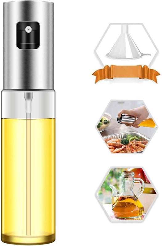 Oil Sprayer for Cooking, 100Ml Oil Spray Bottle Versatile Glass for Cooking, Baking, Roasting, Grilling