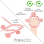 【Never Drop from Hand】 HEORSHE Baby Teething Toys for 1 Year Old Baby Girl Teethers for Infants Toddlers Silicone Molars Adjustable Chew Toys for Babies 3 4 5 6 7 8 9 10 11 12 Months (Pink)