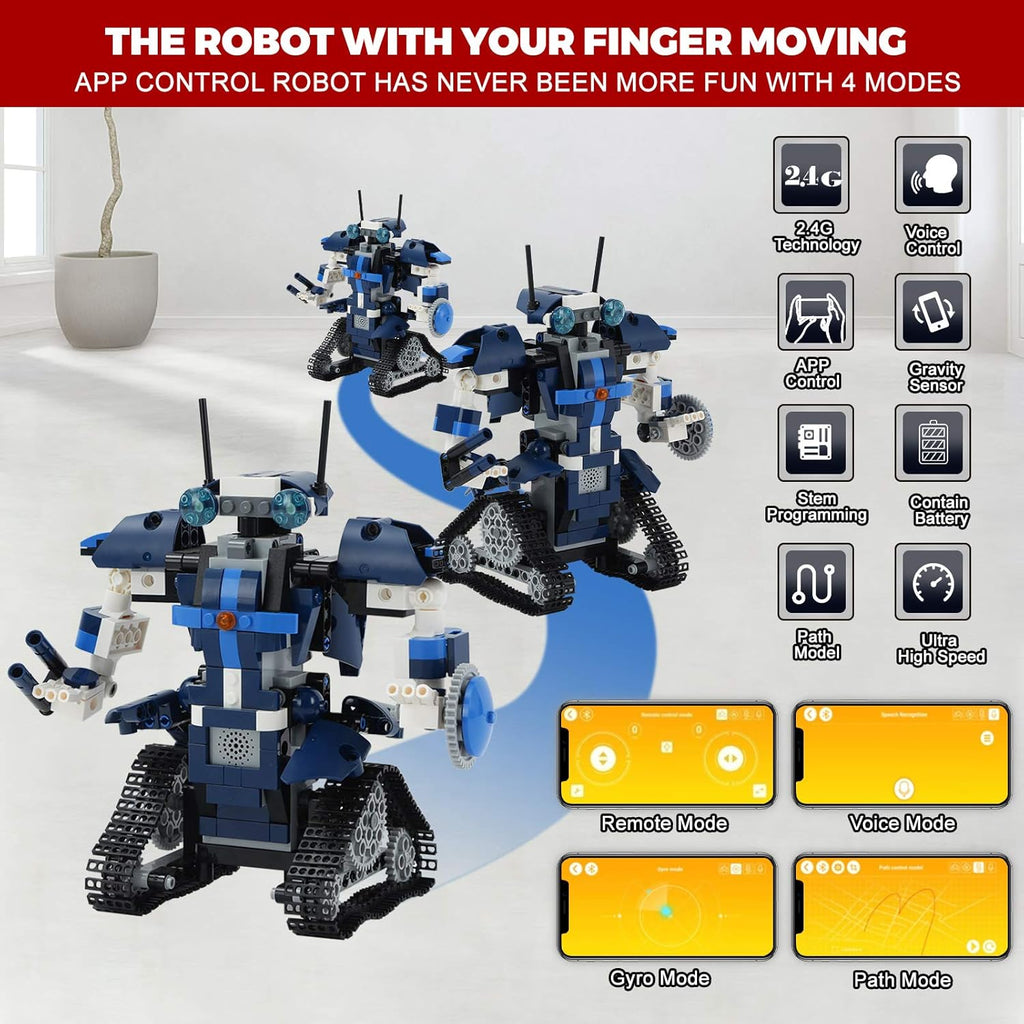 Robot Building Kit for Kids - STEM Remote&App Controlled Robot Science Erector Kits Blocks Birthday Gift Learning Education Activities Toys for Kids Ages 6+ Boys Girls