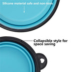 Collapsible Pet Bowl Dog Bowls 2 Pack, Portable Silicone Pet Feeder, Foldable Expandable for Dog/Cat Food Water Feeding, Travel Bowl for Camping (Light Blue+Light Green)