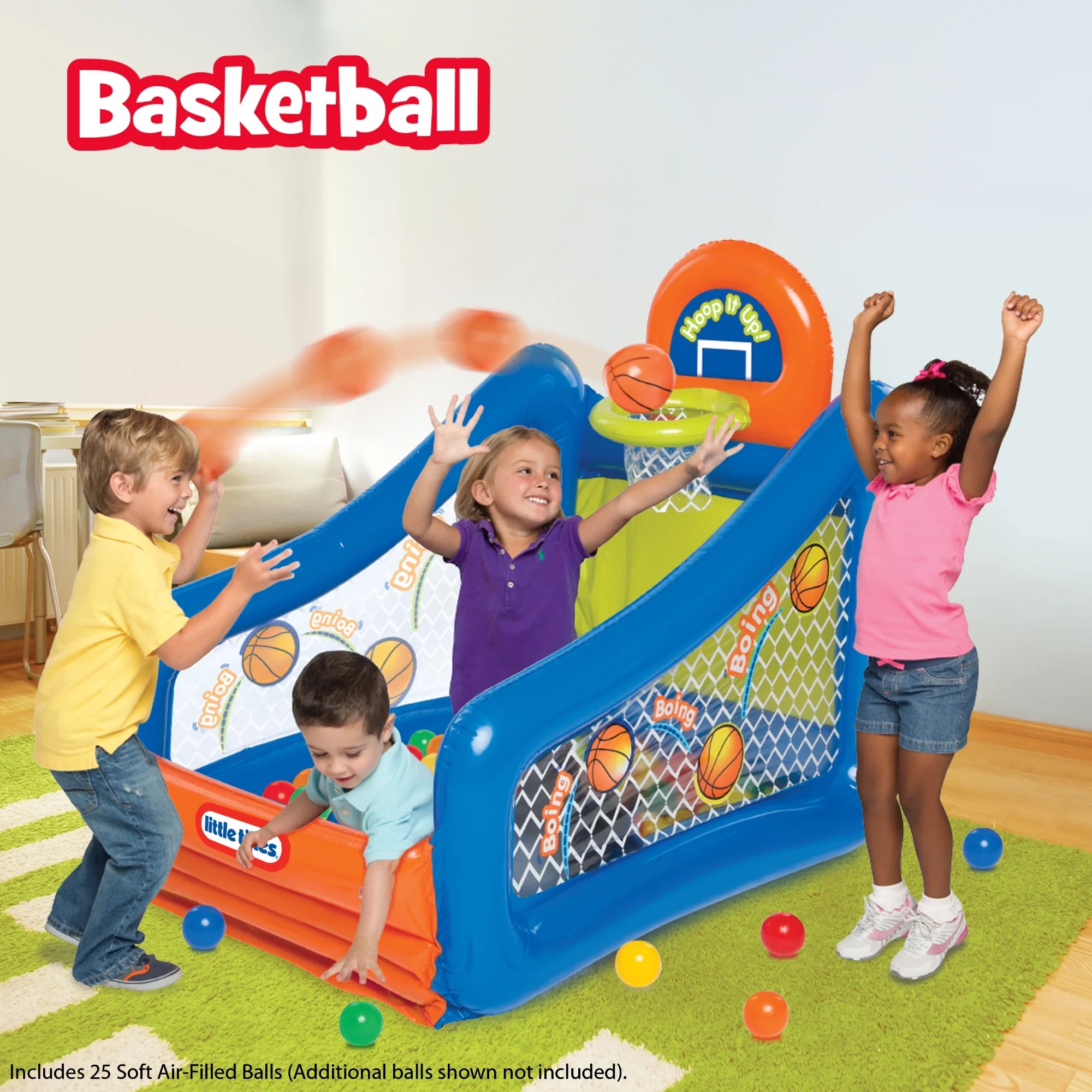 Hoop It Up! Play Center, 3 in 1Sports 25 Ball Value Pack, Indoor and Outdoor Play for Children 3 to 6 Years Old
