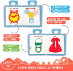 Montessori Fabric Quiet Book for Toddlers - Busy Book with Touch, Feel and Learn Activities for Boys and Girls - Portable Sensory Book, Keeping Kids Busy-Zippered Educational Toy for Travel