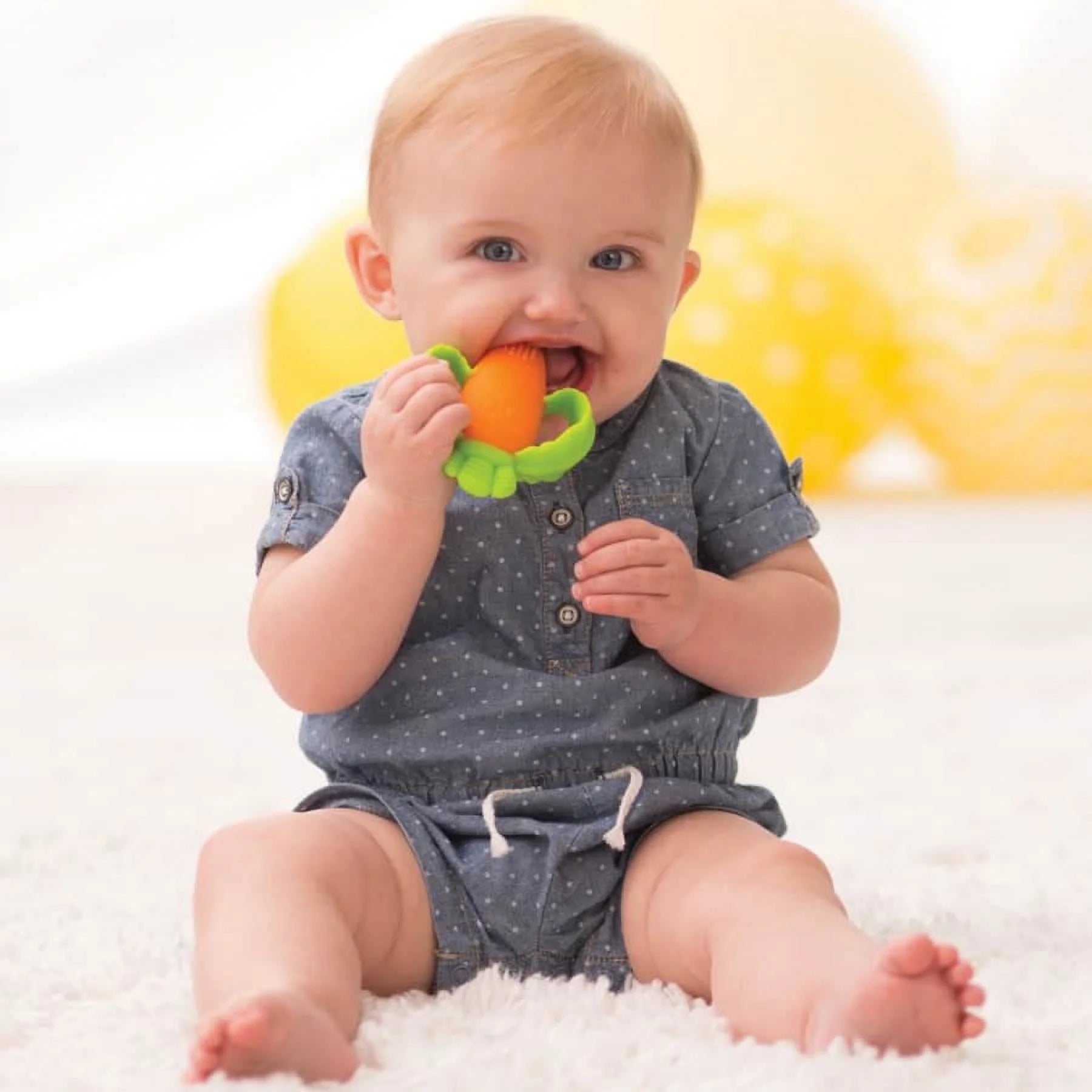Lil' Nibbles Soft Baby Teether for Newborns & Toddlers 6-12 Months Unisex, Carrot