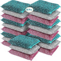 Sponges for Kitchen (30 Pcs Pack) - Non Scratch Scrubbers for Cleaning Dishes - Best Dish Sponge Scrub Pads for Dishwashing & Washing - Household Scrubber Supplies & Tool for Pots, Pans, Sink