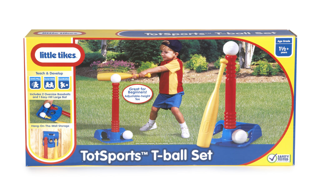 Totsports Kids T-Ball Set with Bat and 2 Balls, Ages 18 Months to 4 Years