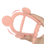 【Never Drop from Hand】 HEORSHE Baby Teething Toys for 1 Year Old Baby Girl Teethers for Infants Toddlers Silicone Molars Adjustable Chew Toys for Babies 3 4 5 6 7 8 9 10 11 12 Months (Pink)