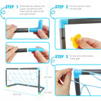 2 in 1 Starlight Hover Soccer Ball Set Sport Indoor Toys Projector Rechargeable Air for 3-10 Years Old Kids, Light Blue